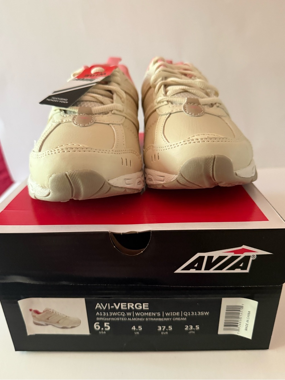 Avia Avi-Verge BIRCH/Almond/Strawberry Women's Sneakers 6.5 WIDE NEW IN BOX